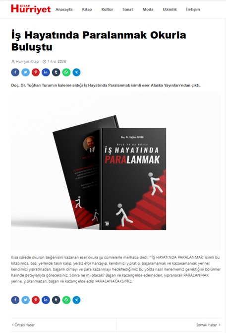 HÜRRİYET KİTAP, İŞ HAYATINDA PARALANMAK isimli yeni kitap duyurusunu paylaştı.