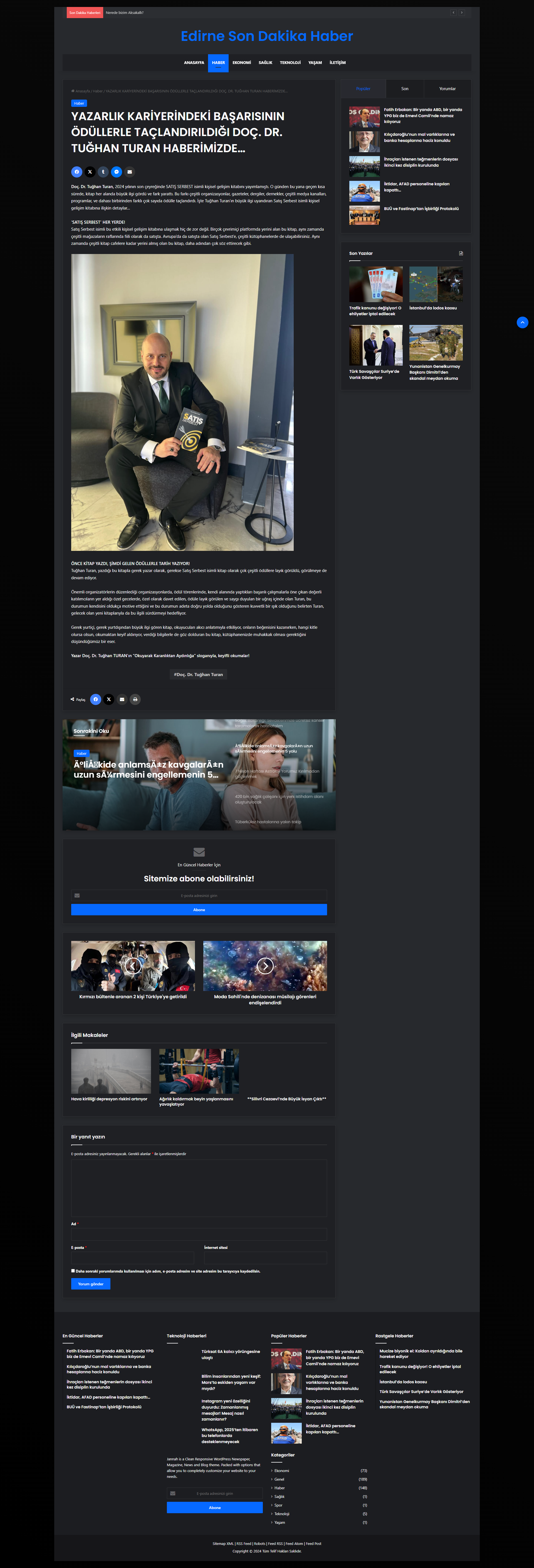 www.edirnesondakikahaber.com.tr